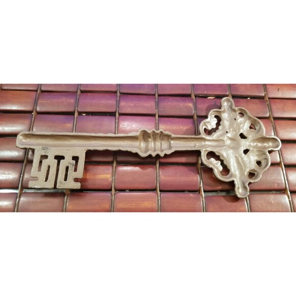 Large Cast Iron "Peace" Key  Wall Hanging Christian Cross 12"x5" - Picture 4 of 4